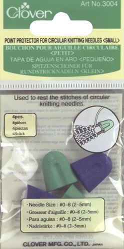 Clover Point Protectors For Circular Knitting Needles-Sizes 0 To 8 4/Pkg