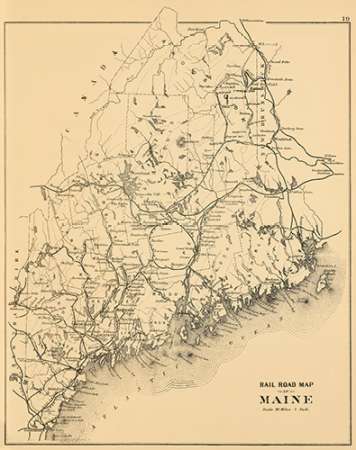 Railroad map of Maine, 1894 Poster Print by J.H. Stuart and Company - Item # VARPDX295654