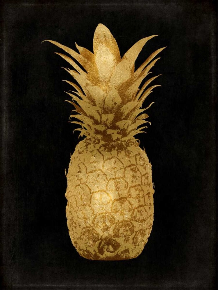 Gold Pineapple on Black I Poster Print by Kate Bennett # KTB114253