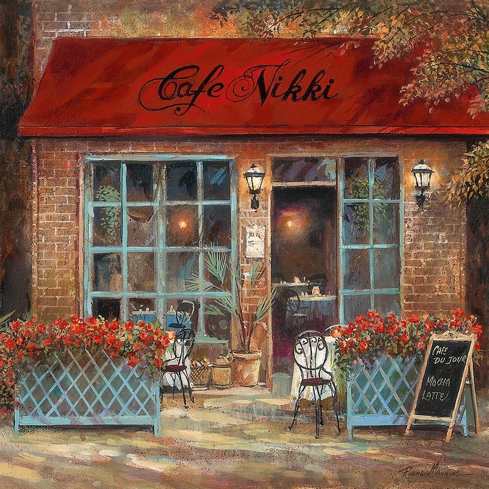 Cafe Nikki Poster Print by Ruane Manning # 13196