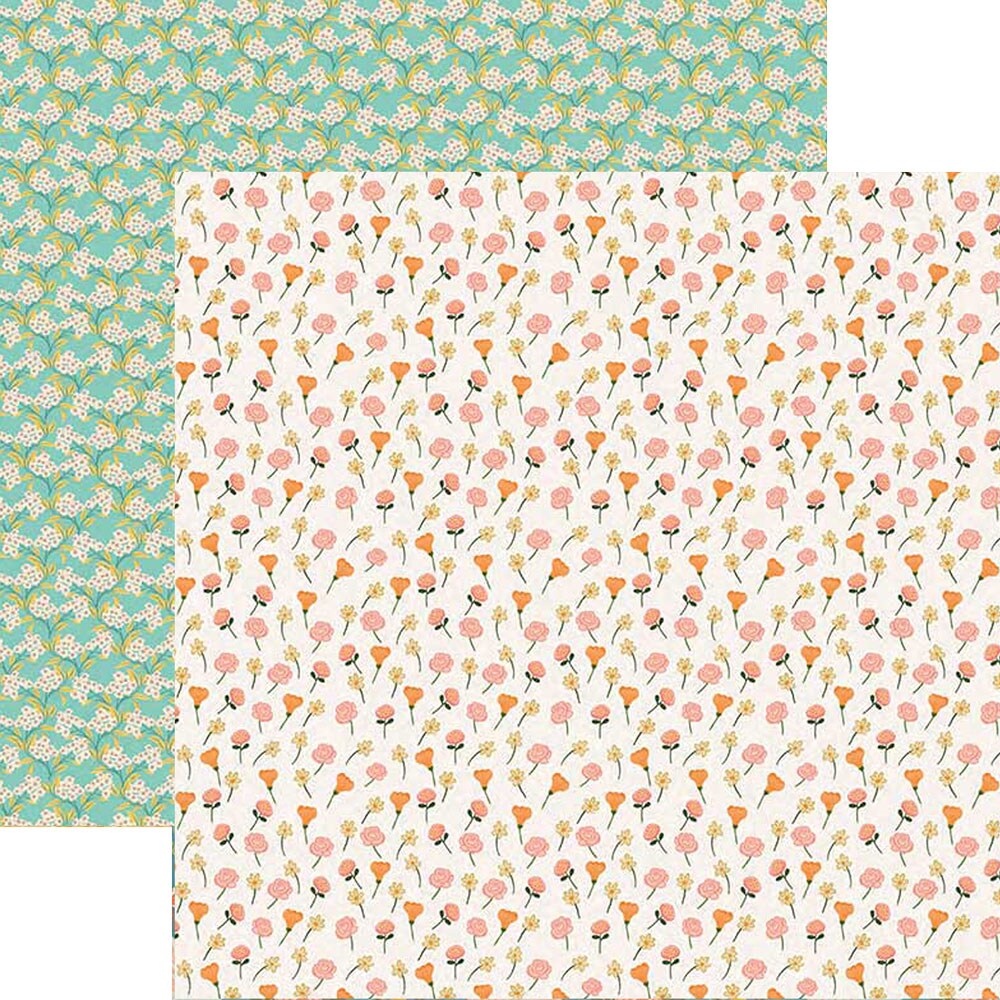 BACKYARD GARDEN PATTERN 12 X12 SCRAPBOOK PAPER SET