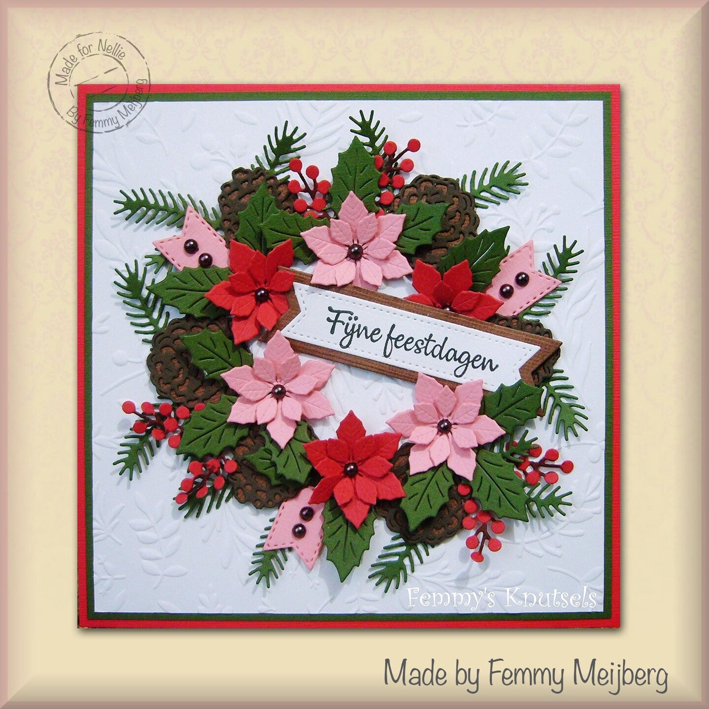 Nellie&#x27;s Choice 3D Embossing Folder Square - Branches &#x26; Berries