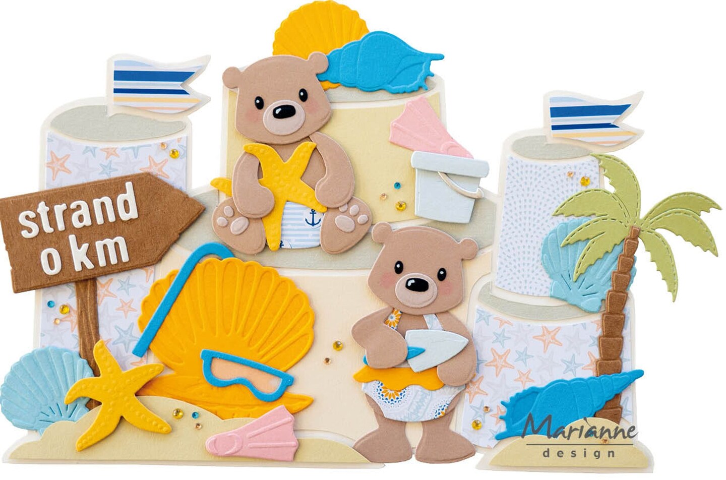 Marianne Design  Craft Stencil - Sandcastle By Marleen