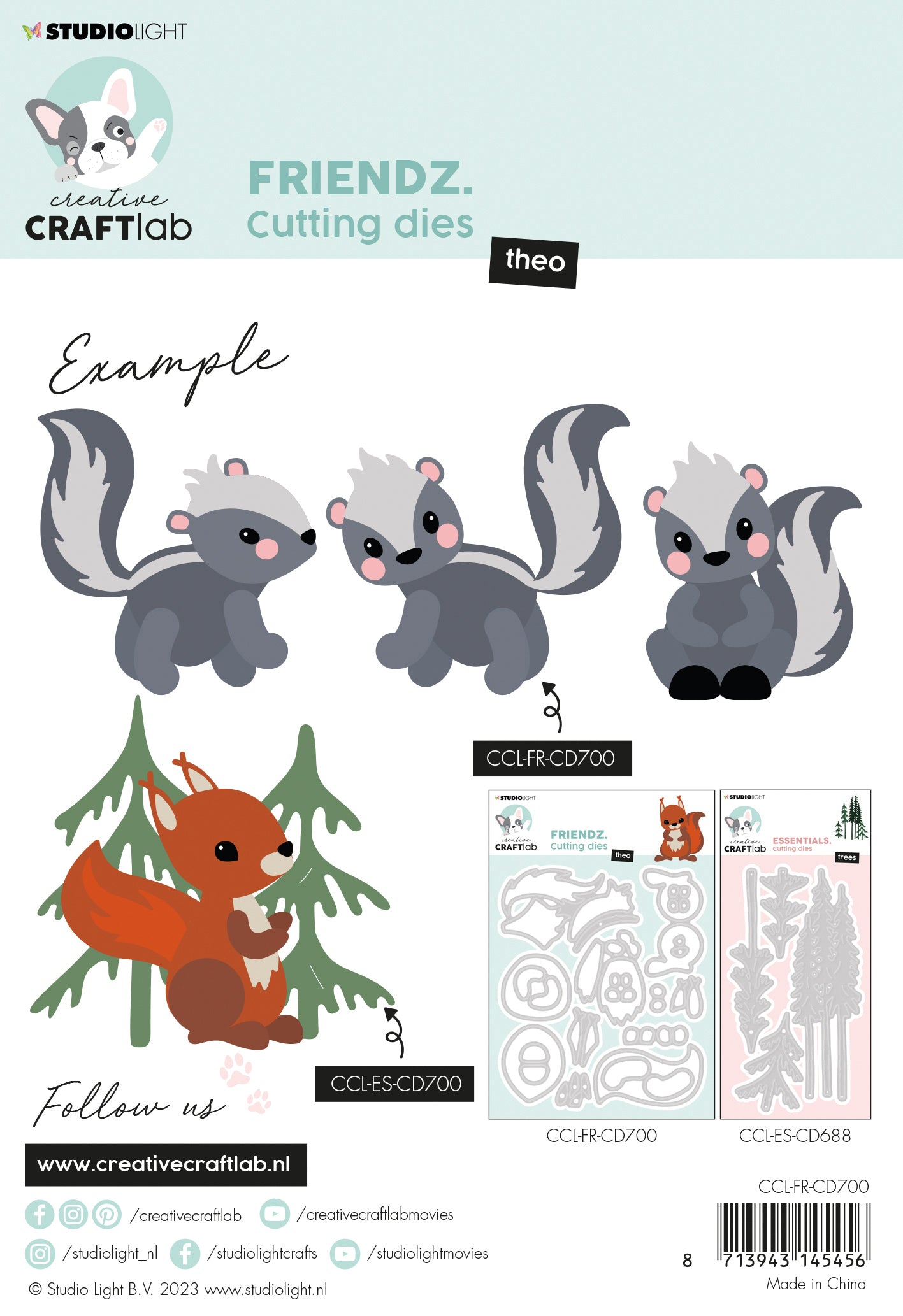 Studio Light CCL Cutting Die Theo Friendz 108x128x1mm 17 PC nr.700