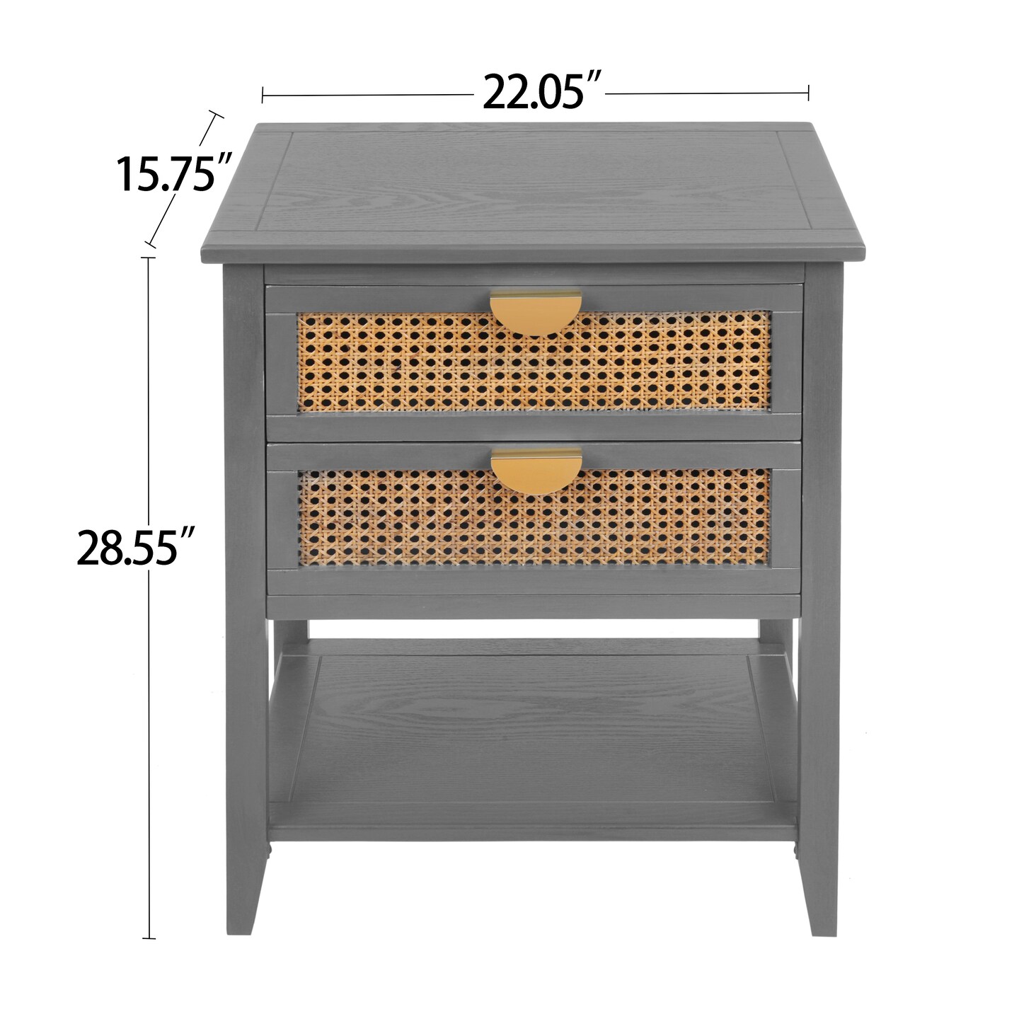 Rattan 2 Drawer Side Table - 34.5 | Add Style &#x26; Functionality
