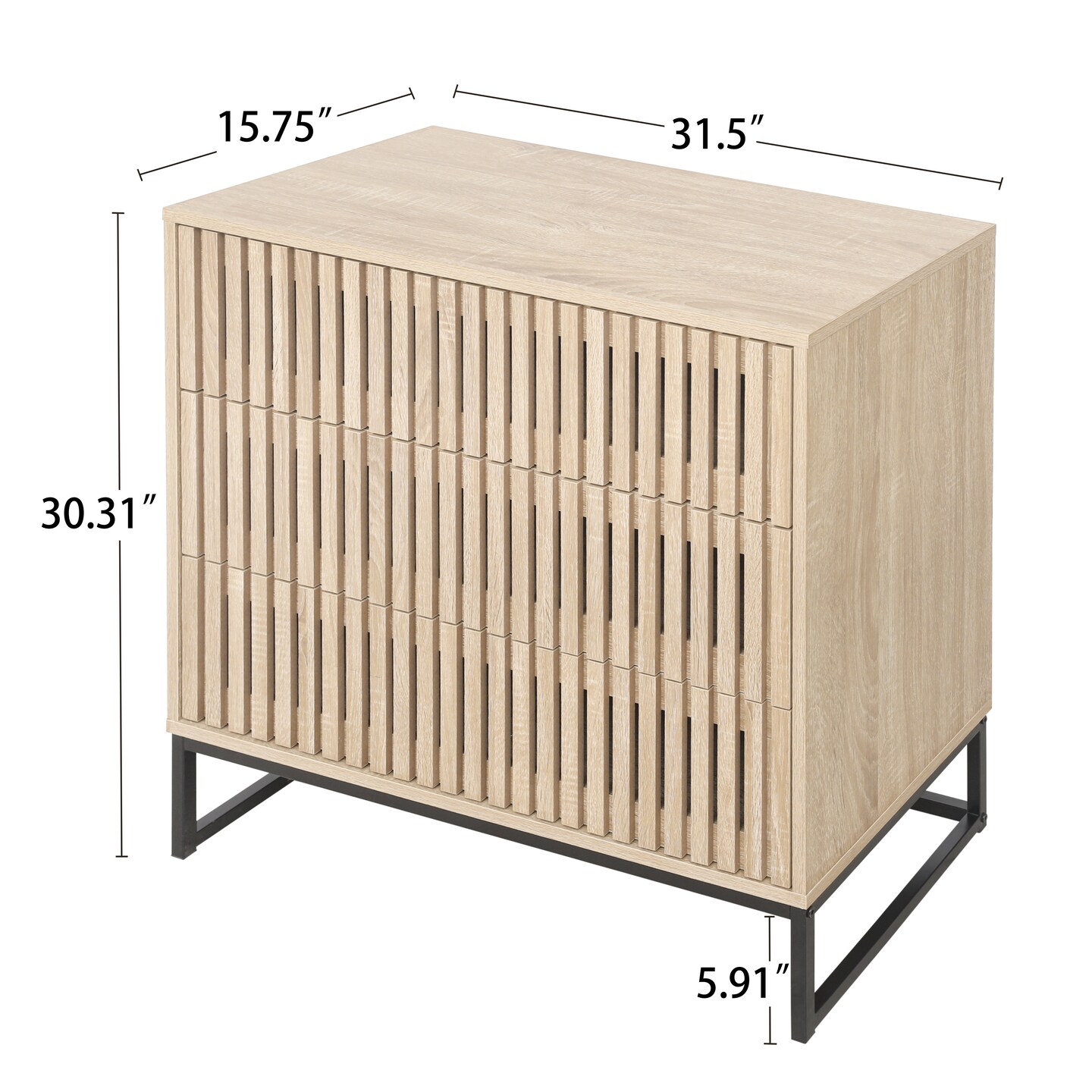 Vertical Storage Cabinet with 3 Drawers - 63.5 | Stylish Storage Solution