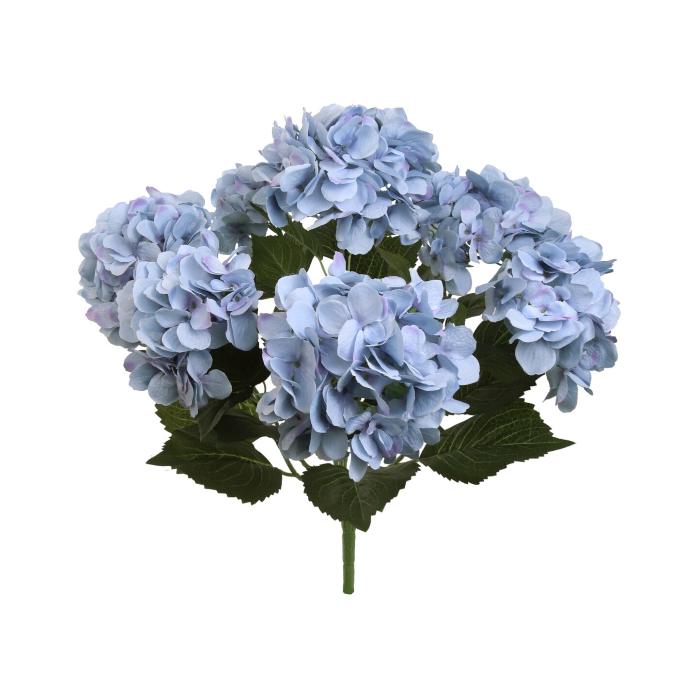 6-Pack: Blue Hydrangea Bush with 7 Silk Flowers &#x26; Leaves by Floral Home&#xAE;