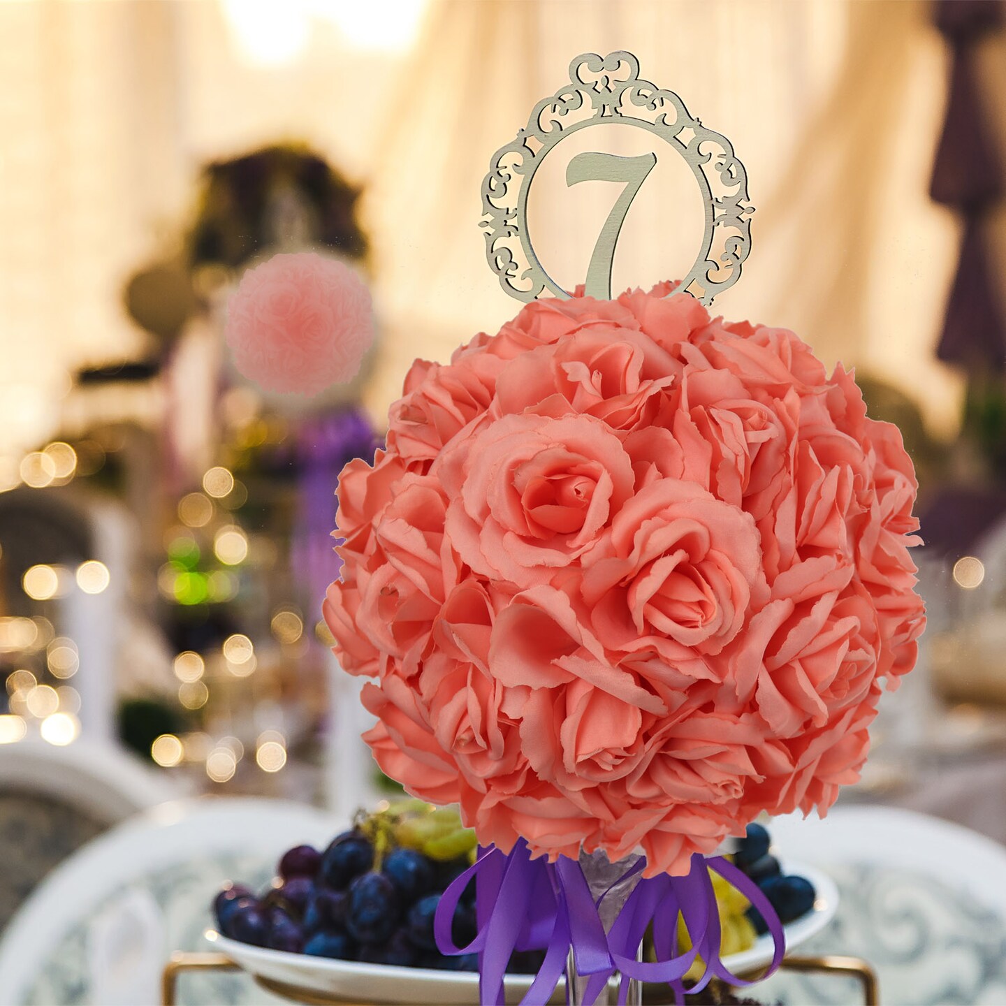 Peach Rose Picks: Set of 100, 8" Stems, 3" Wide, Silk Flowers, Floral Home by Artificial Flowers