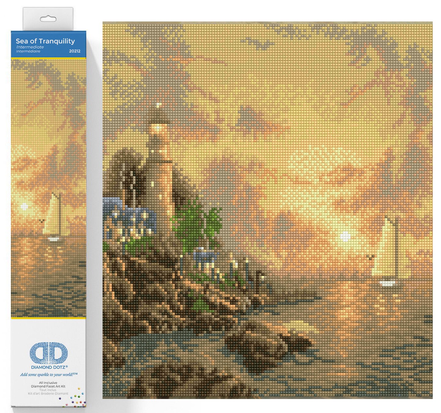 Diamond Dotz Thomas Kinkade Sea of Tranquility Landscape Diamond Painting Kits for Adults - Diamond Art Kits a Relaxing Creative Craft Kit with Dotz Gems 20x16