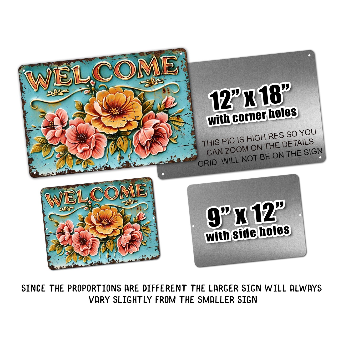 Welcome Sign For Indoor or Outdoor Use - Metal Art Sign For Front