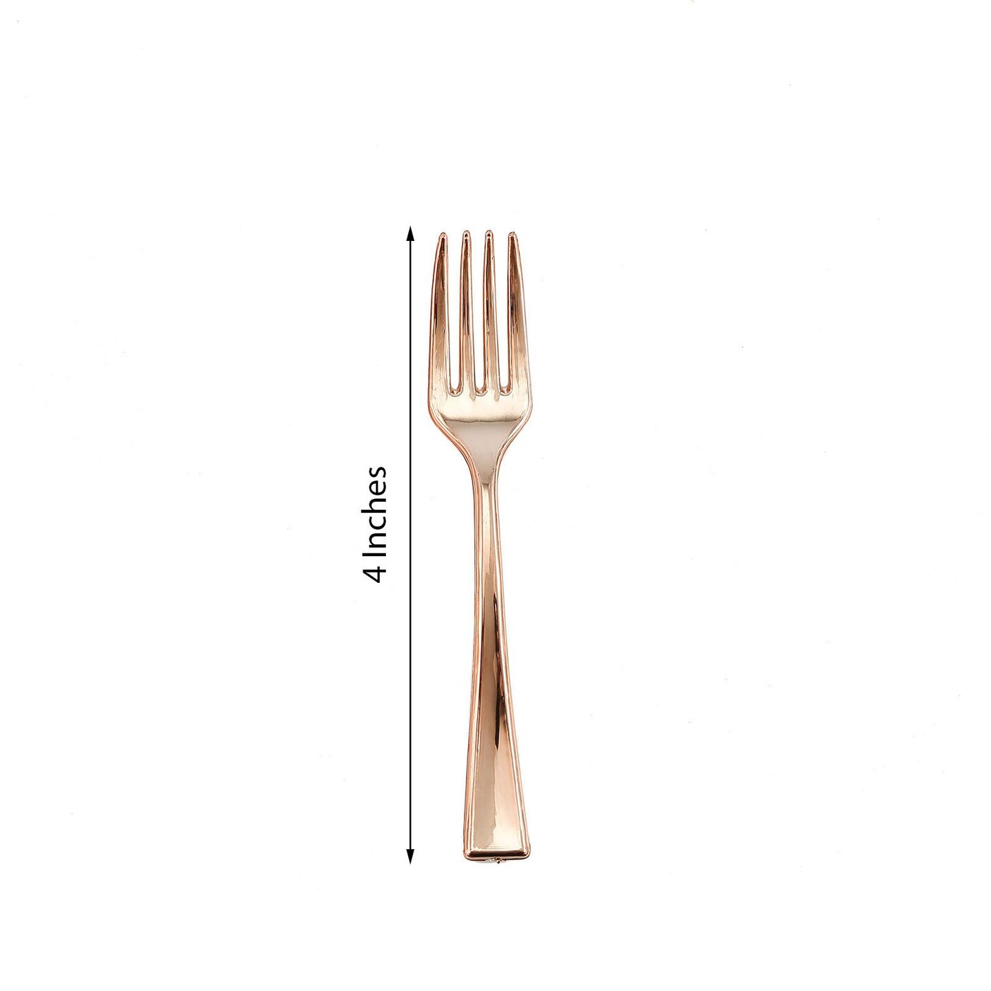 4-Inch long Rose Gold Disposable Plastic Appetizer Forks