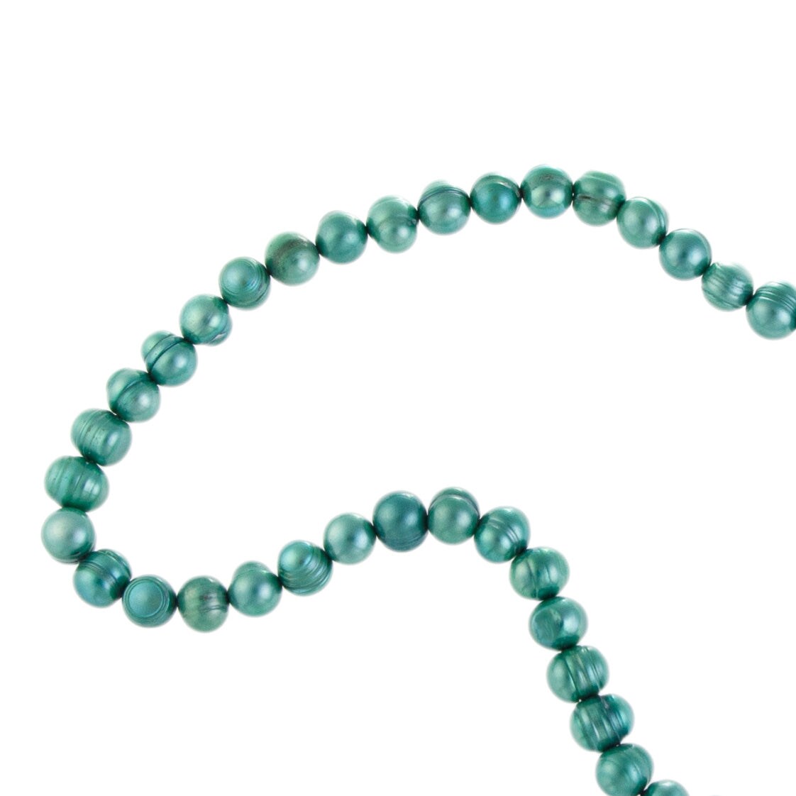 Freshwater Potato Pearls Teal-Green 7-8mm (16&#x22; Strand)
