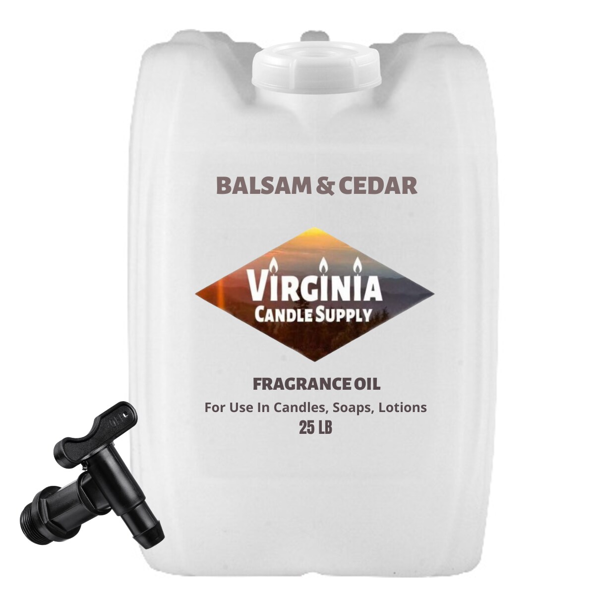 Balsam & Cedar Fragrance Oil (Our Version of the Brand Name) (25 LB Tote with Spigot) for Candle Making, Soap Making, Tart Making, Room Sprays, Lotions, Car Fresheners, Slime, Bath Bombs, Warmers…