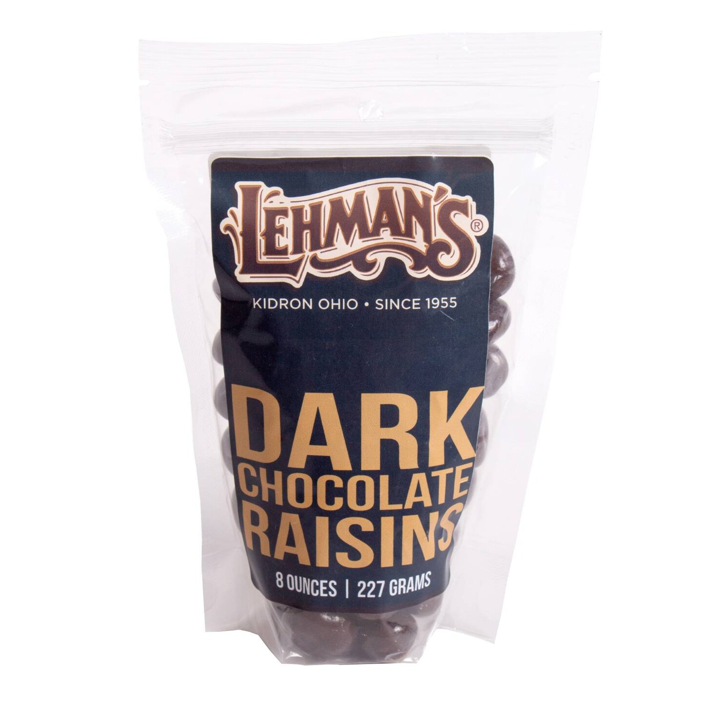 Lehman&#x27;s Chocolate Covered Raisins, Pure Milk Chocolate Candy Coated Confectionery Snack, 8 oz Resealable Bag