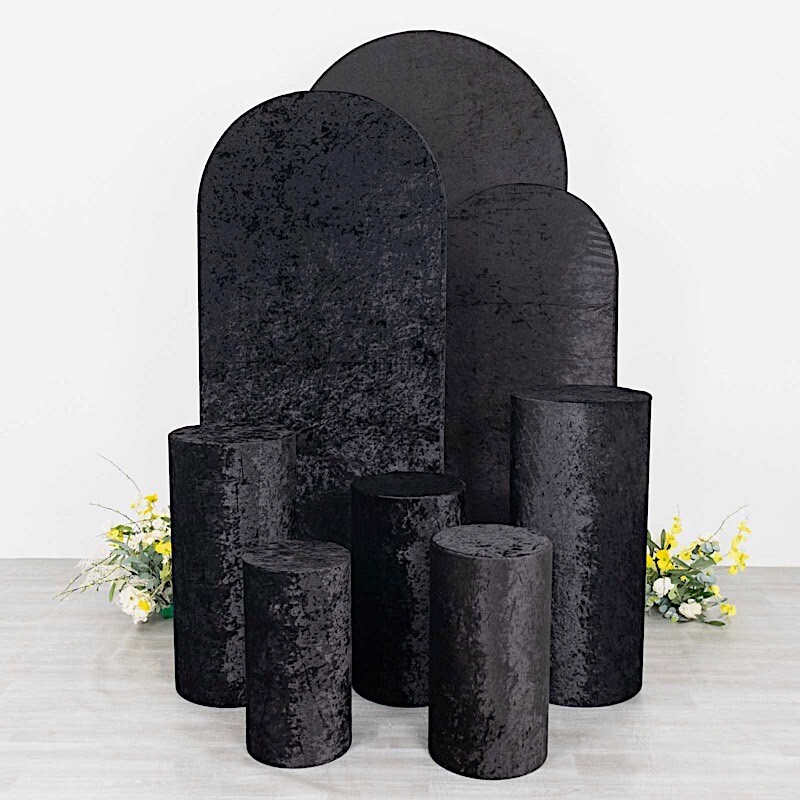 5 Cylinder Pedestal Crushed Velvet Display STAND COVERS