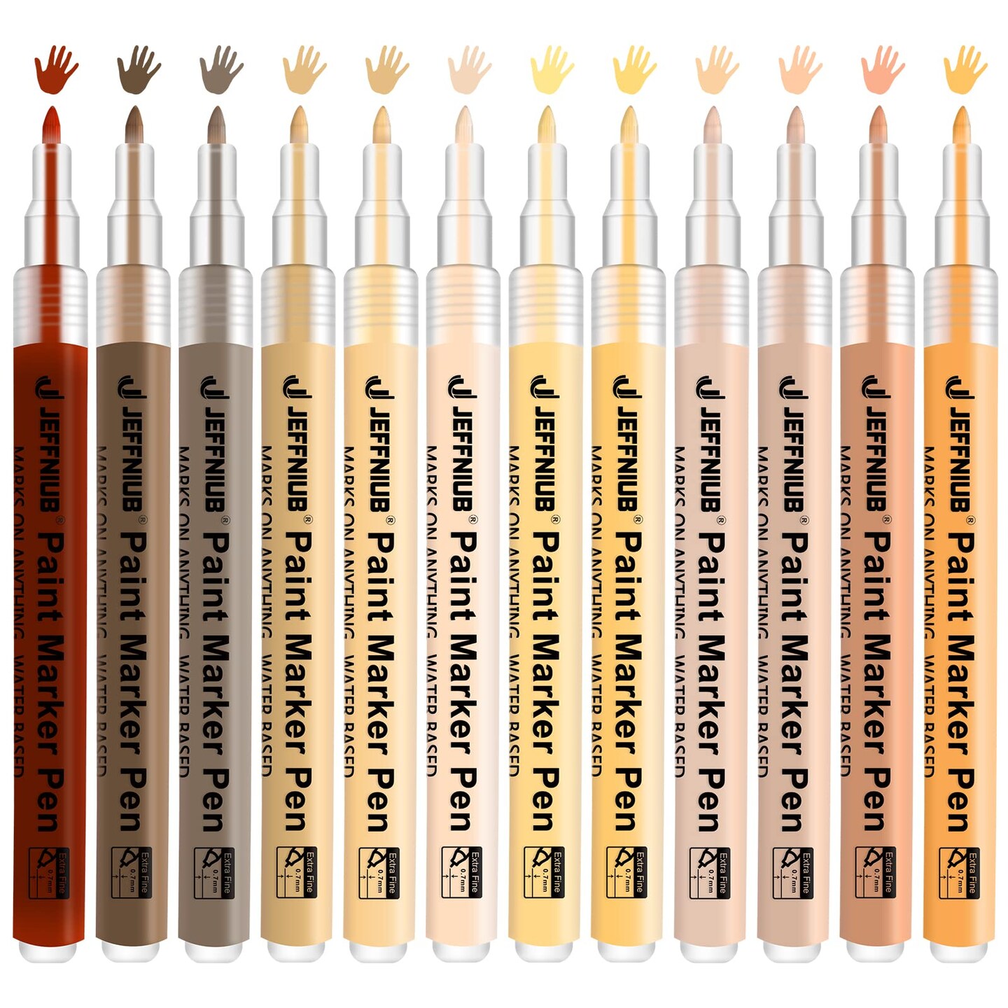 YOOHO Skin Tone Acrylic Paint Pens, Paint Markers for Wood,Glass,Fabric,Rocks Painting Paint Pens (0.7skin tone)