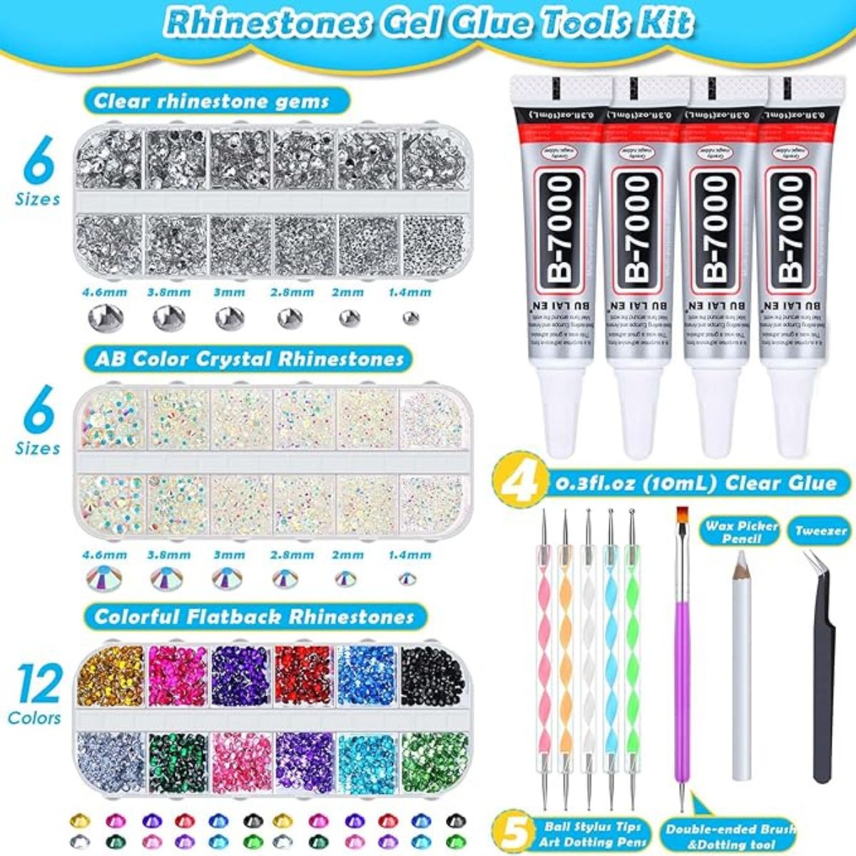 High-Quality Rhinestone and Glue Tools Set