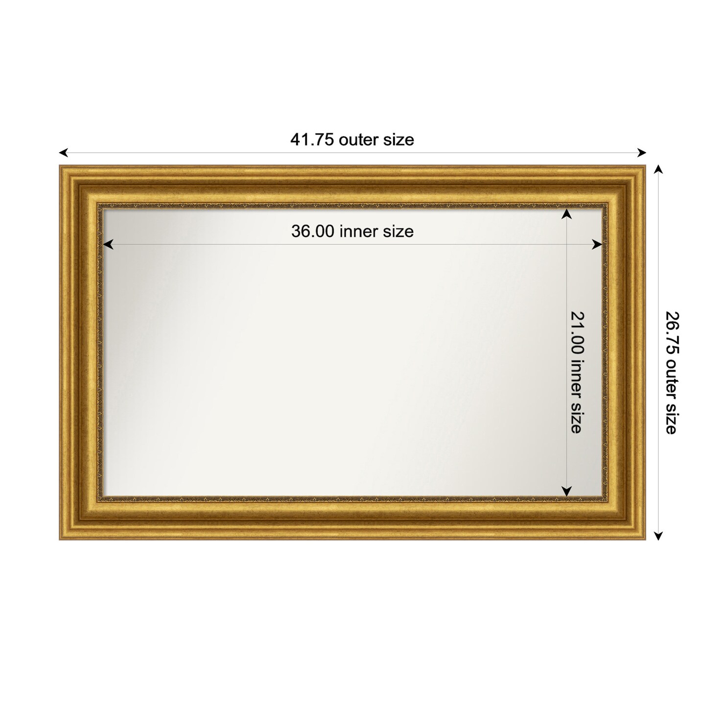 Parlor Gold Non-Beveled Custom Framed Bathroom Vanity Wall Mirror