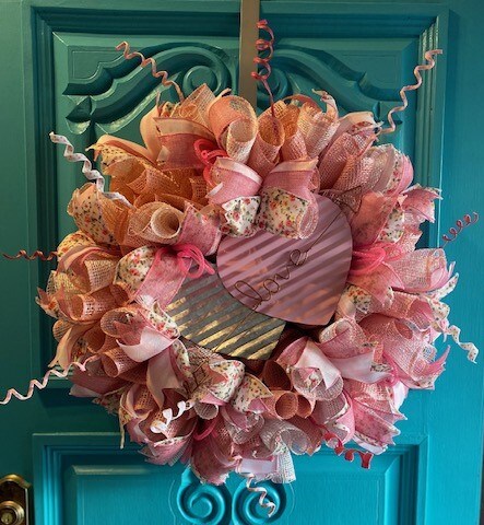 NEW! Heart Wreath, Love wreath, on sale Valentines Wreath, Anniversary, Bridal, Pink