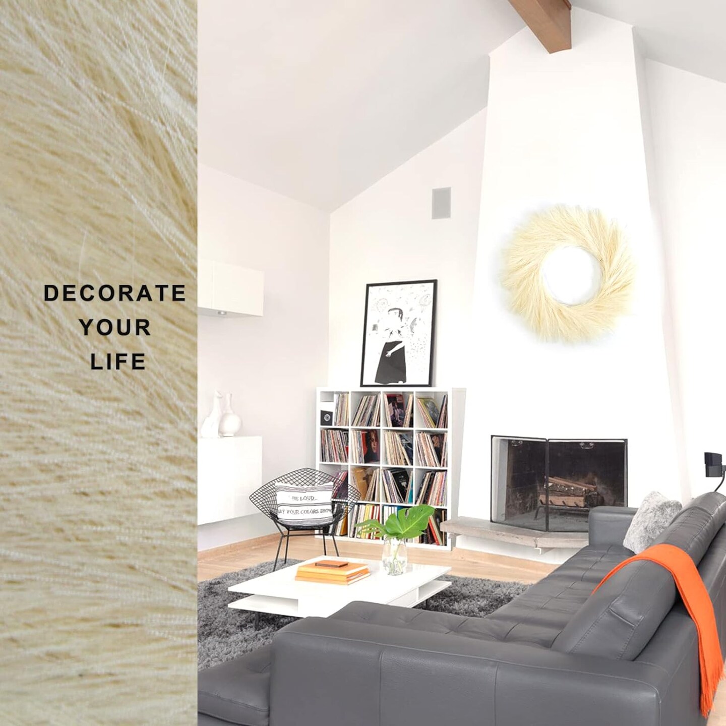 Celebrate the Season with Our 26" Faux Boho Pampas Grass Wreath: A Festive Front Door Statement Piece