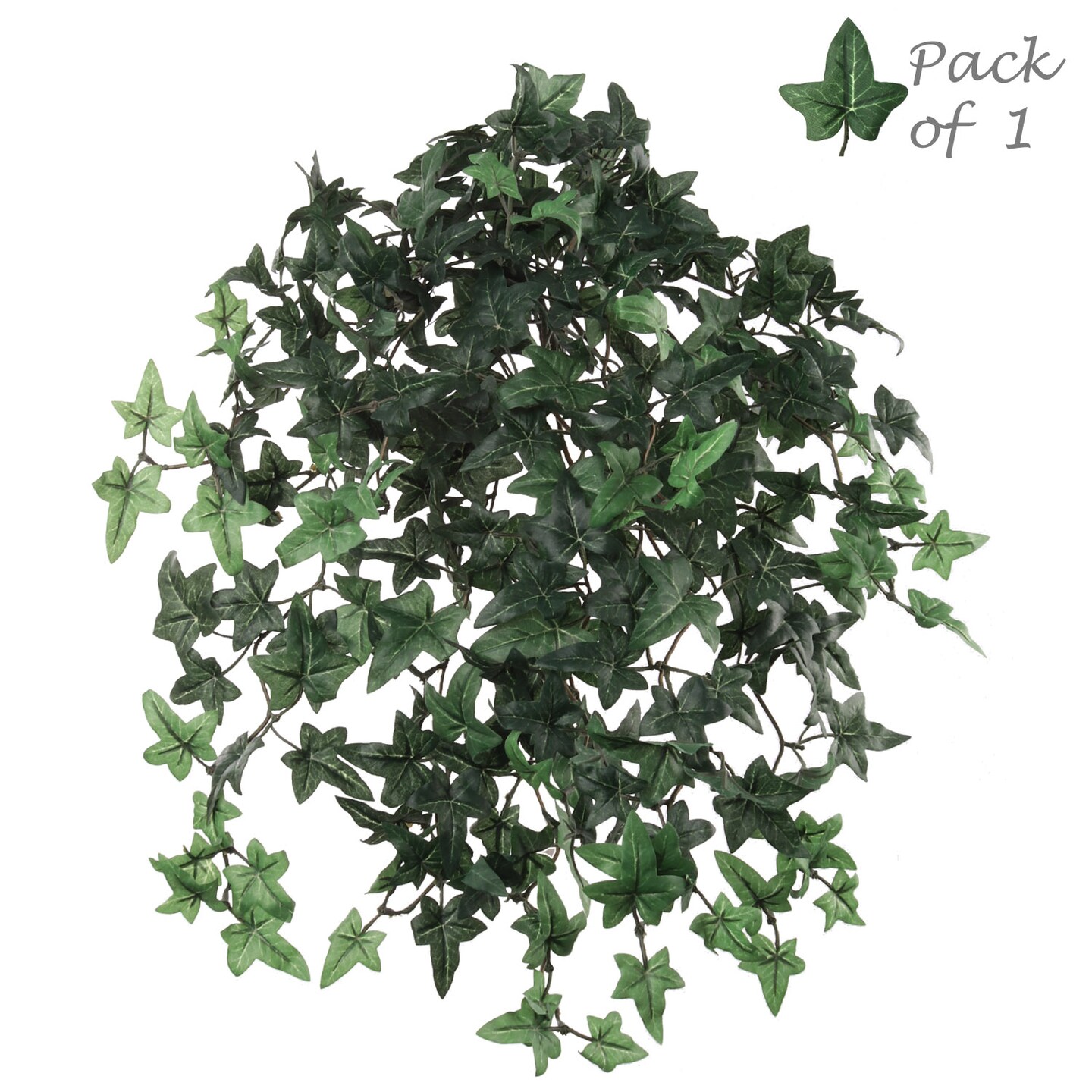 20" Mini English Ivy Bush – 274 Silk Leaves, Lifelike Faux Greenery for Home & Office Decor