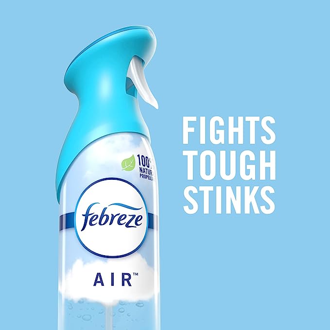Febreze&#xAE; - Air Freshener Spray/Deodorizer Odor Fighter Spray For Strong Odors, Heavy Duty Crisp Clean Scent, 8.8 Oz (Pack of 3), Bathroom Air Refresher