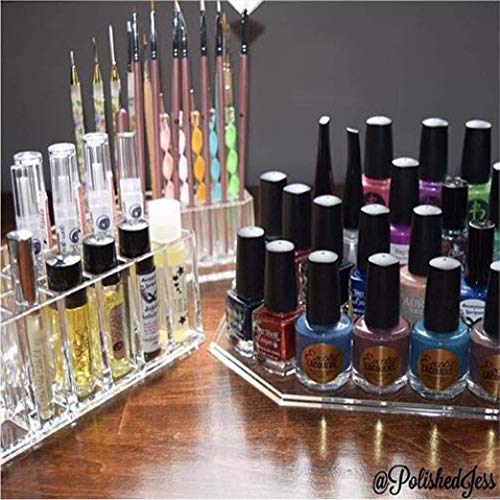 Acrylic Makeup Finger Nail Art Tool Organizer 26 Spaces For Storing Beauty Nail Art Kit Tools - Clear