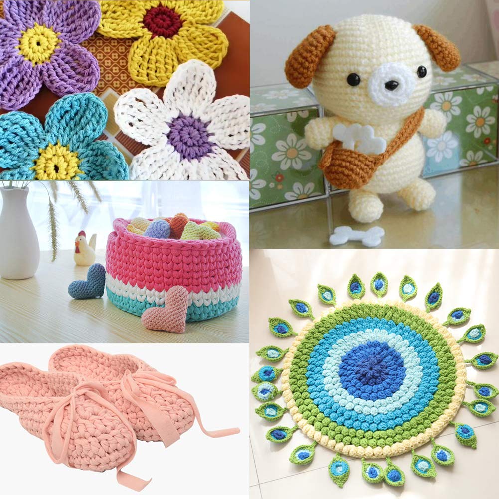 77 Pieces Crochet Hook Set, Aluminum Ergonomic Crochet Hooks with Knitting Needles, Large Eye Blunt Needles, Colorful Crochet Needles, Plastic Stitch Markers, and Case