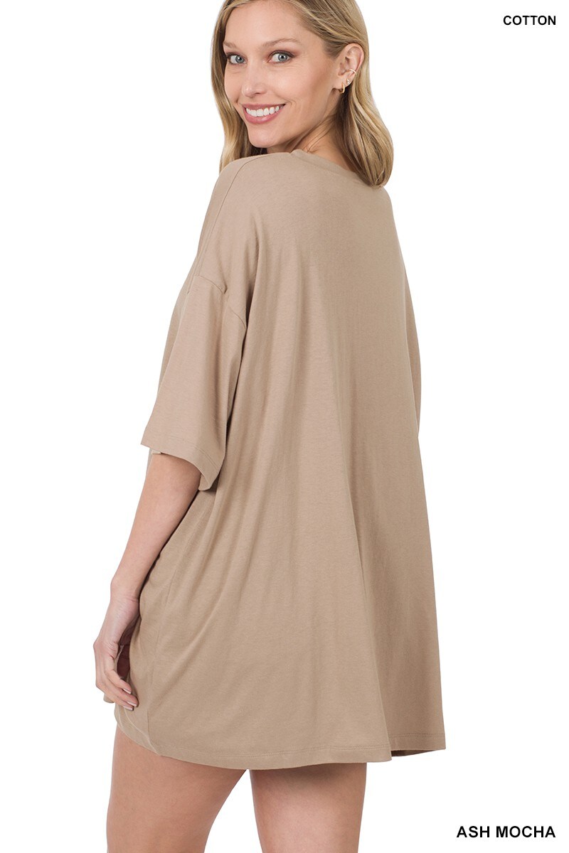 Drop Shoulder Oversized V-Neck S Boyfriend Box Tee