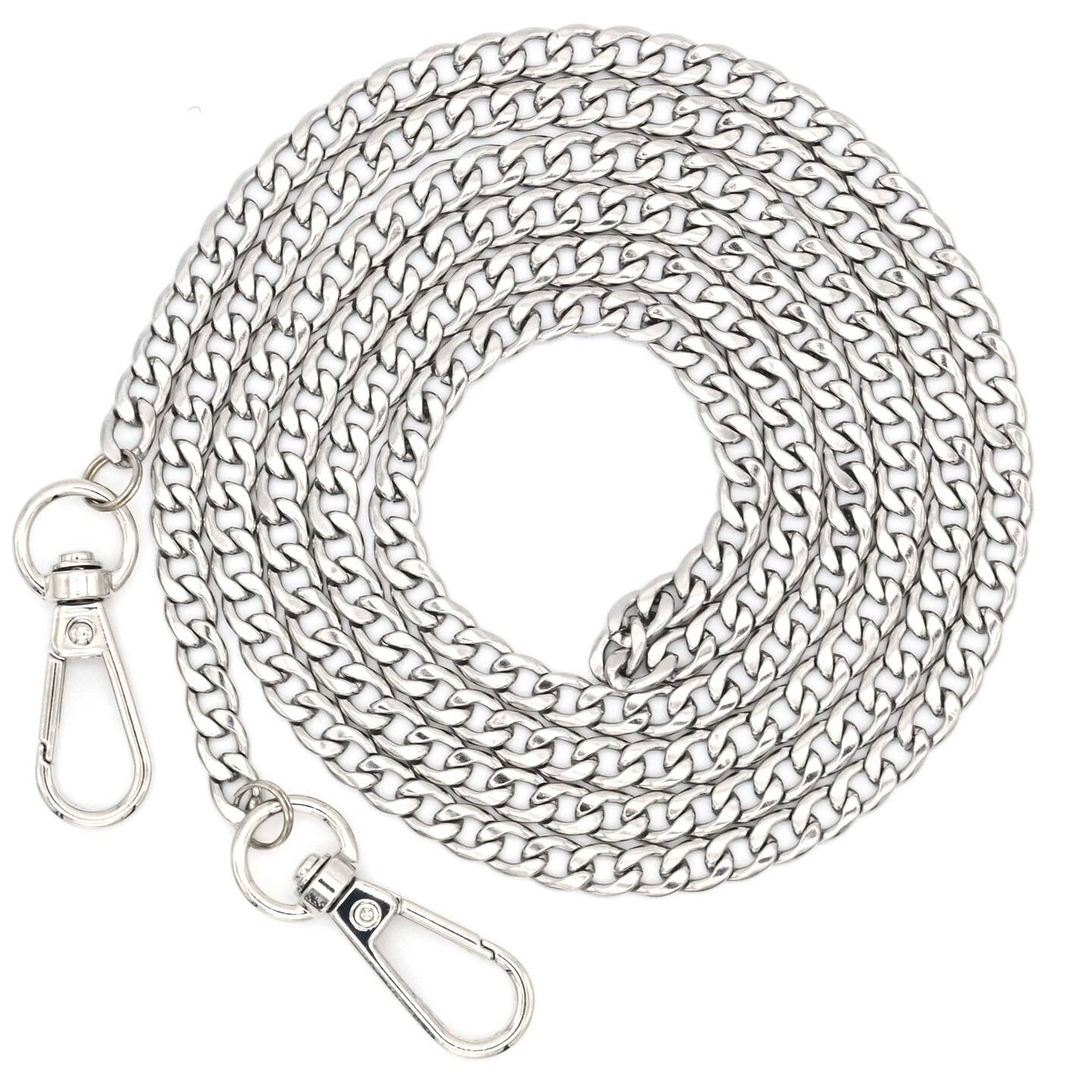 52 Inch Silver Handbag Chain • Medium Weight Crossbody Strap