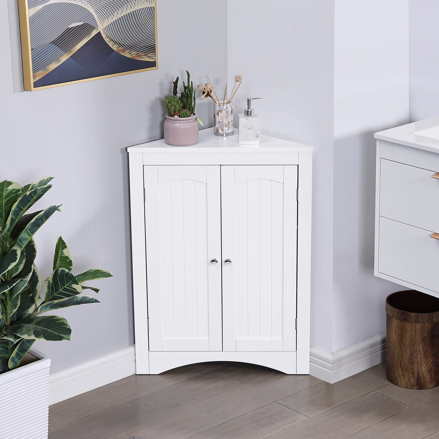 Versatile Wooden Storage Cabinet - 35.04&#x22;x19.5&#x22;x7.5&#x22;H | Organize in Style