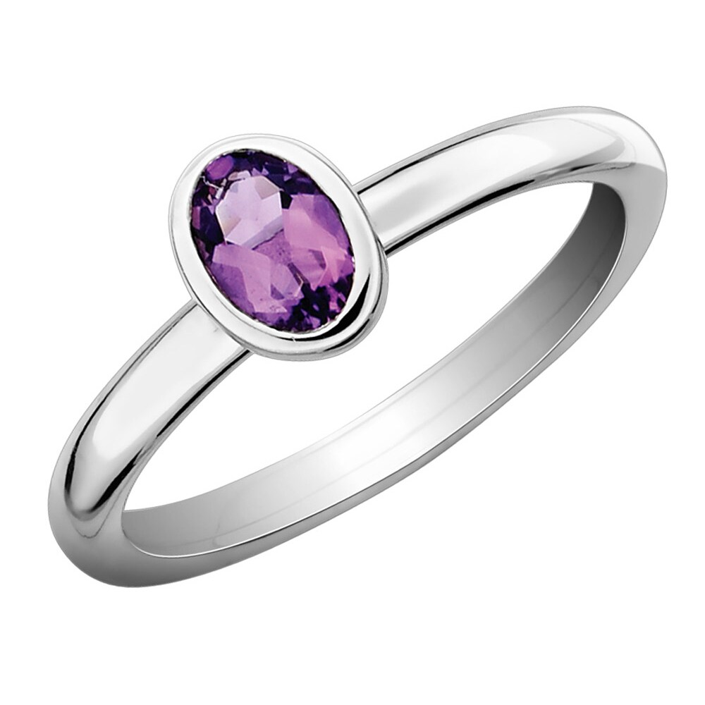 Gem And Harmony 2/5 Carat (ctw) Amethyst Ring in Sterling Silver