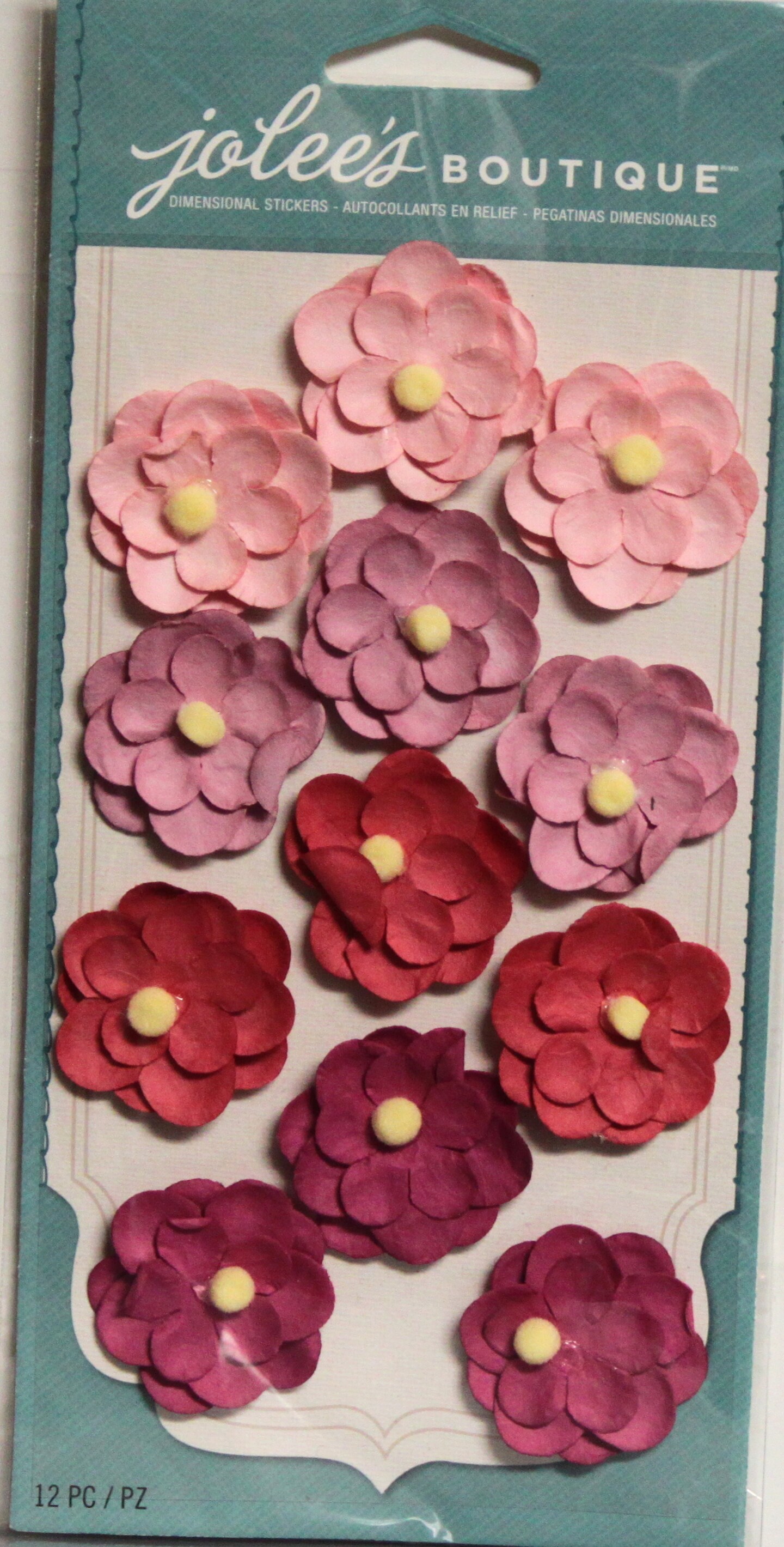 Jolee's Boutique Pink & Red Paper Flower Repeats Dimensional Stickers Michaels