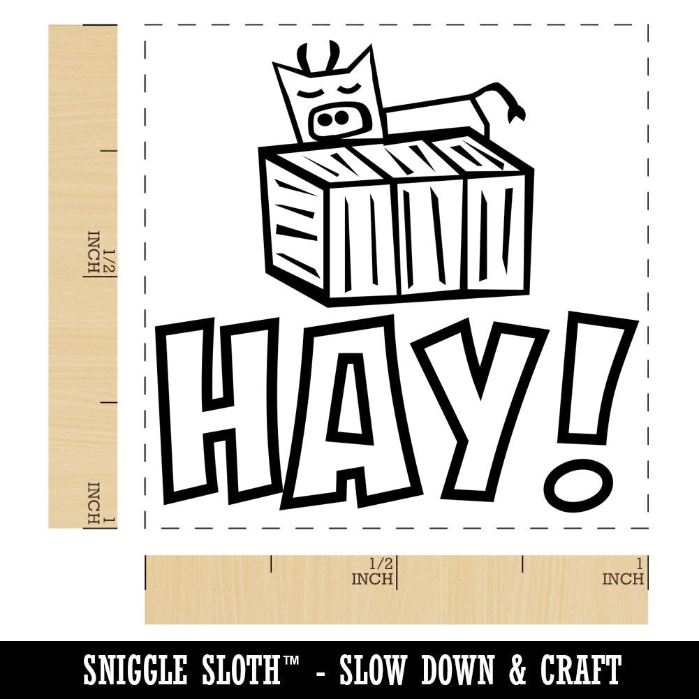Hay Hello Cow Bale Fun Self-Inking Rubber Stamp Ink Stamper | Michaels