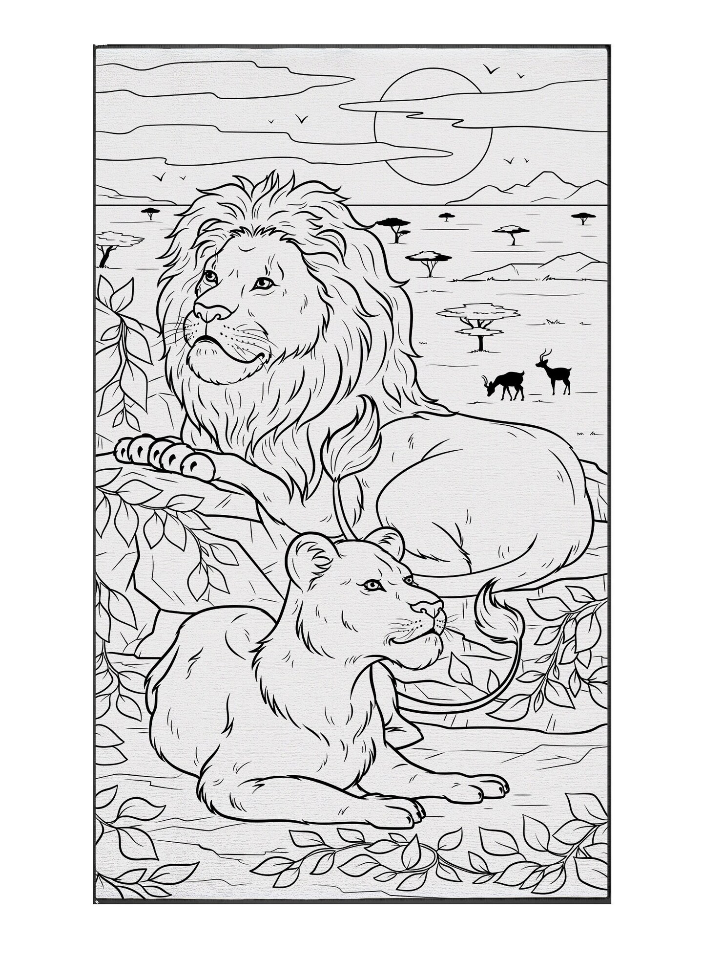 Kids Adult Coloring Book Rug Washable Markers Gift For Artist Animal Safari Theme Lion Decor Rainy Day Kid Activity Book Gift For Kid Boy