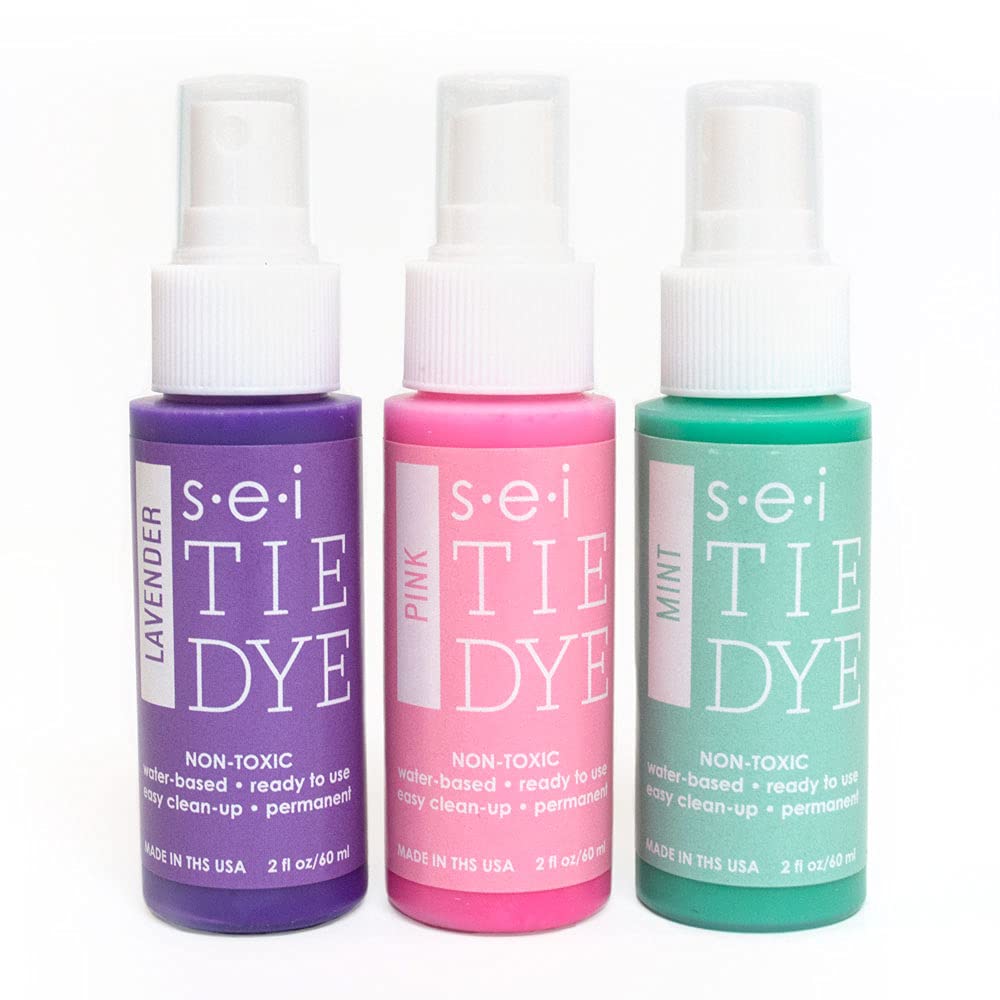 S.E.I. Cotton Candy Tie-Dye Kit, Fabric Dye Spray, 3 Colors