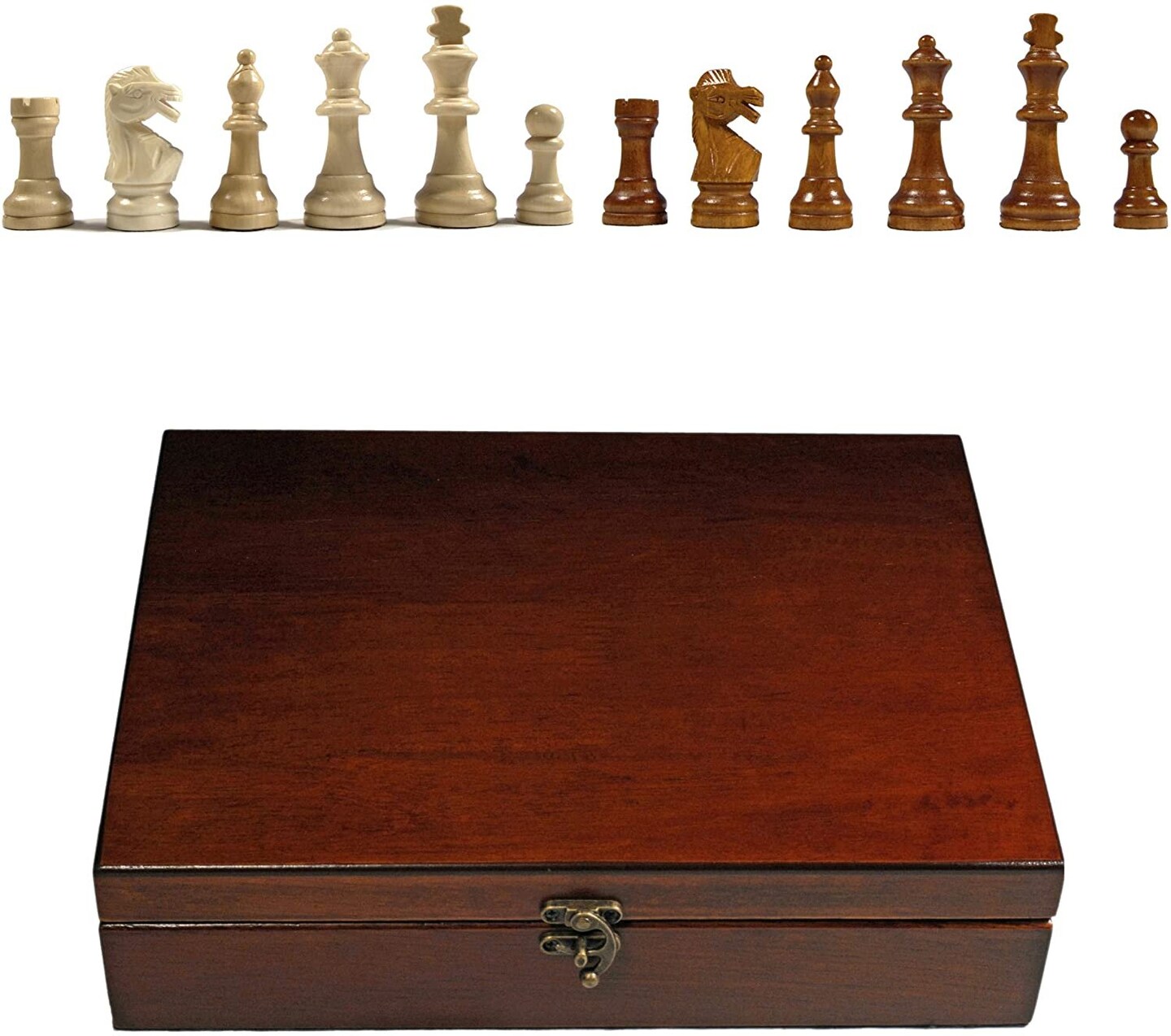 WE Games Weighted English Staunton Wood Chess Pieces in Box, 3.75 Inch King