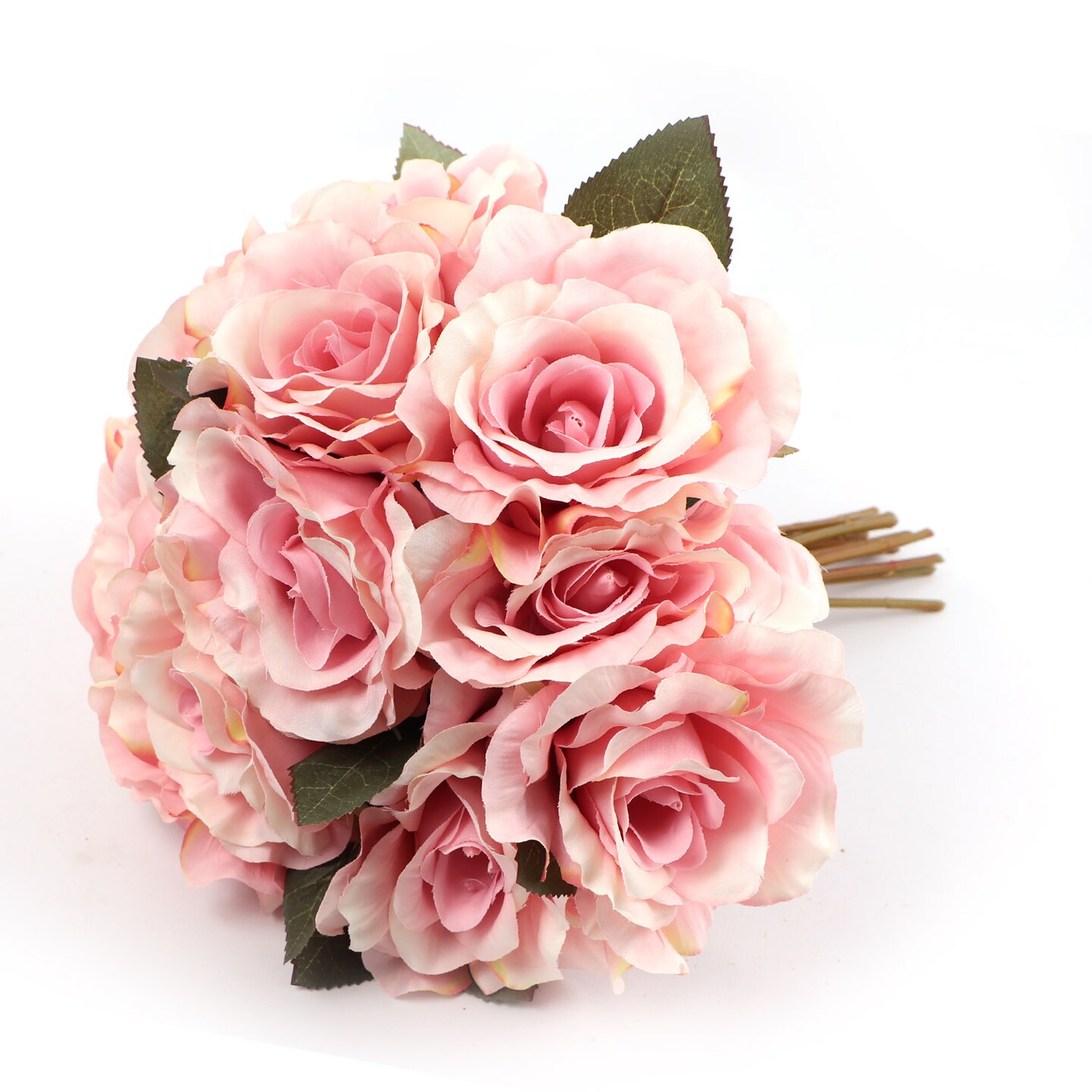 12-Pack: Pink Rose Bouquet with 6 Silk Flowers &#x26; Foliage, Floral Home by Artificial Flowers