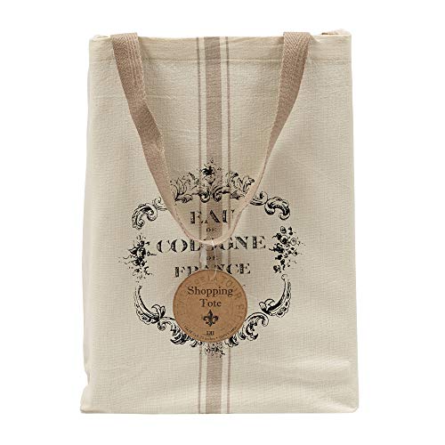 DII Printed Shopping Canvas Bags, Set of 3, French Print (CAMZ34792)