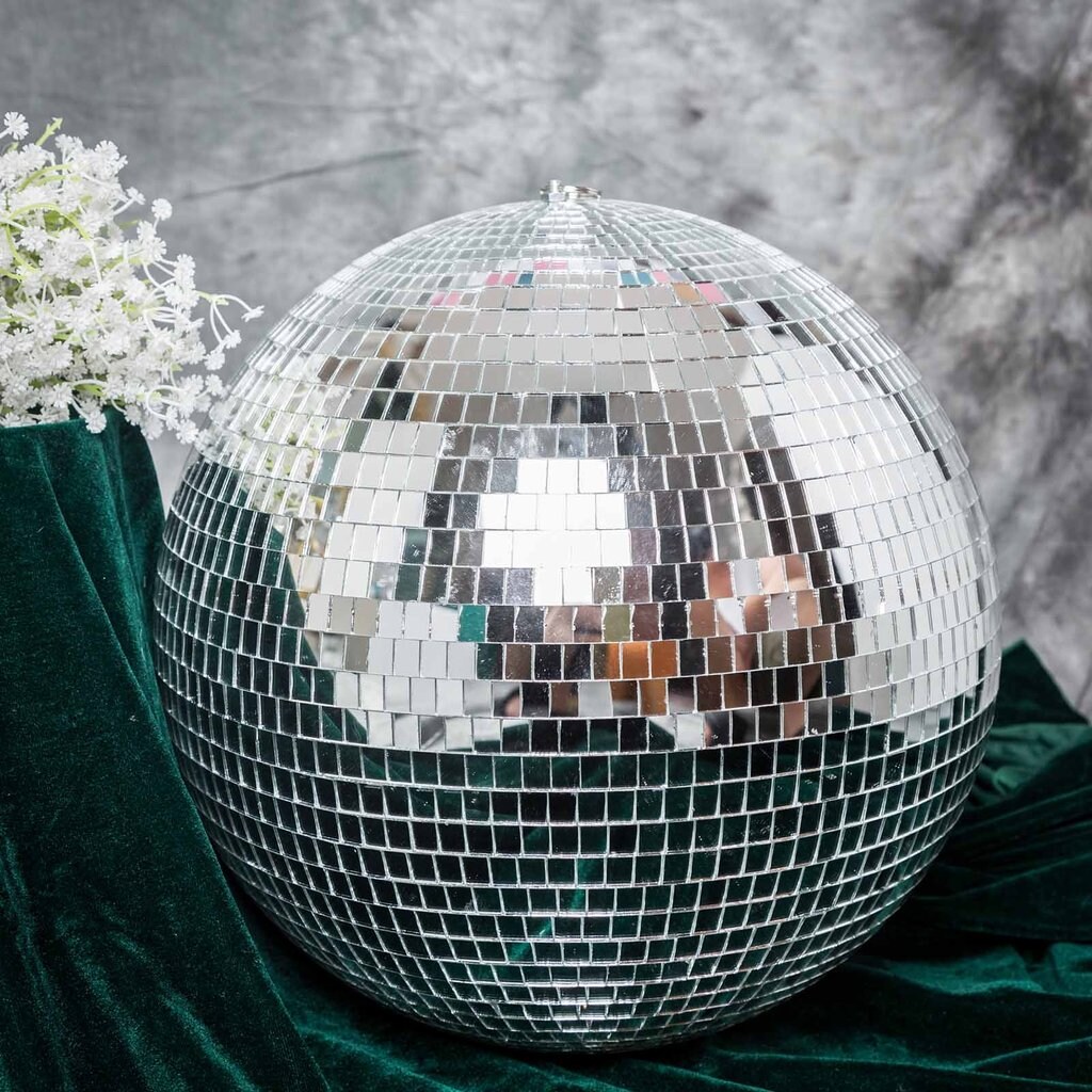 16-Inch wide Foam with Mirror Silver Disco Mirror Ball