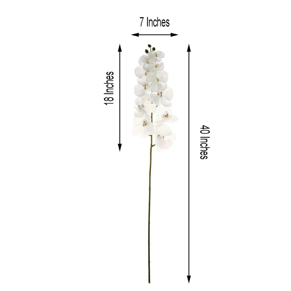 Graceful Silk Orchid Flower Stems: Set of 2, 40-Inch Artificial Centerpieces