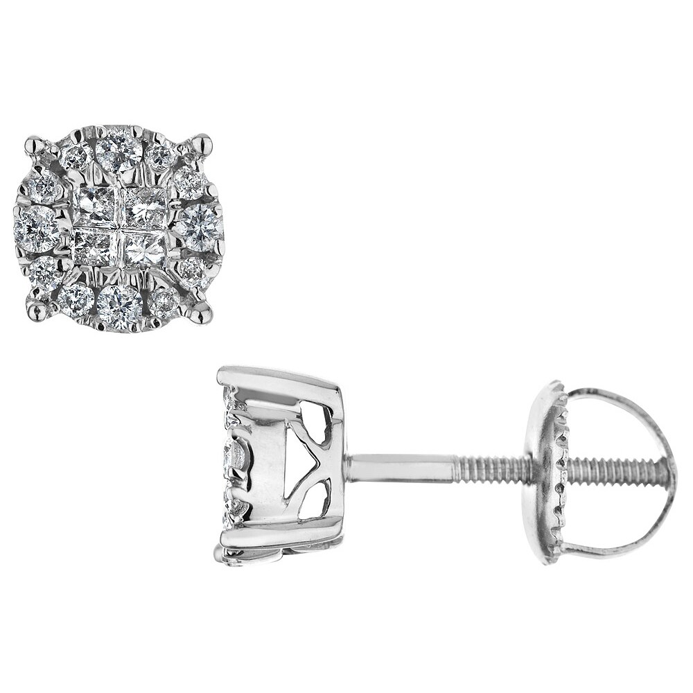 Gem And Harmony Diamond Earrings 1/4 Carat (ctw Color H-I Clarity I1-I2) in 14K White Gold