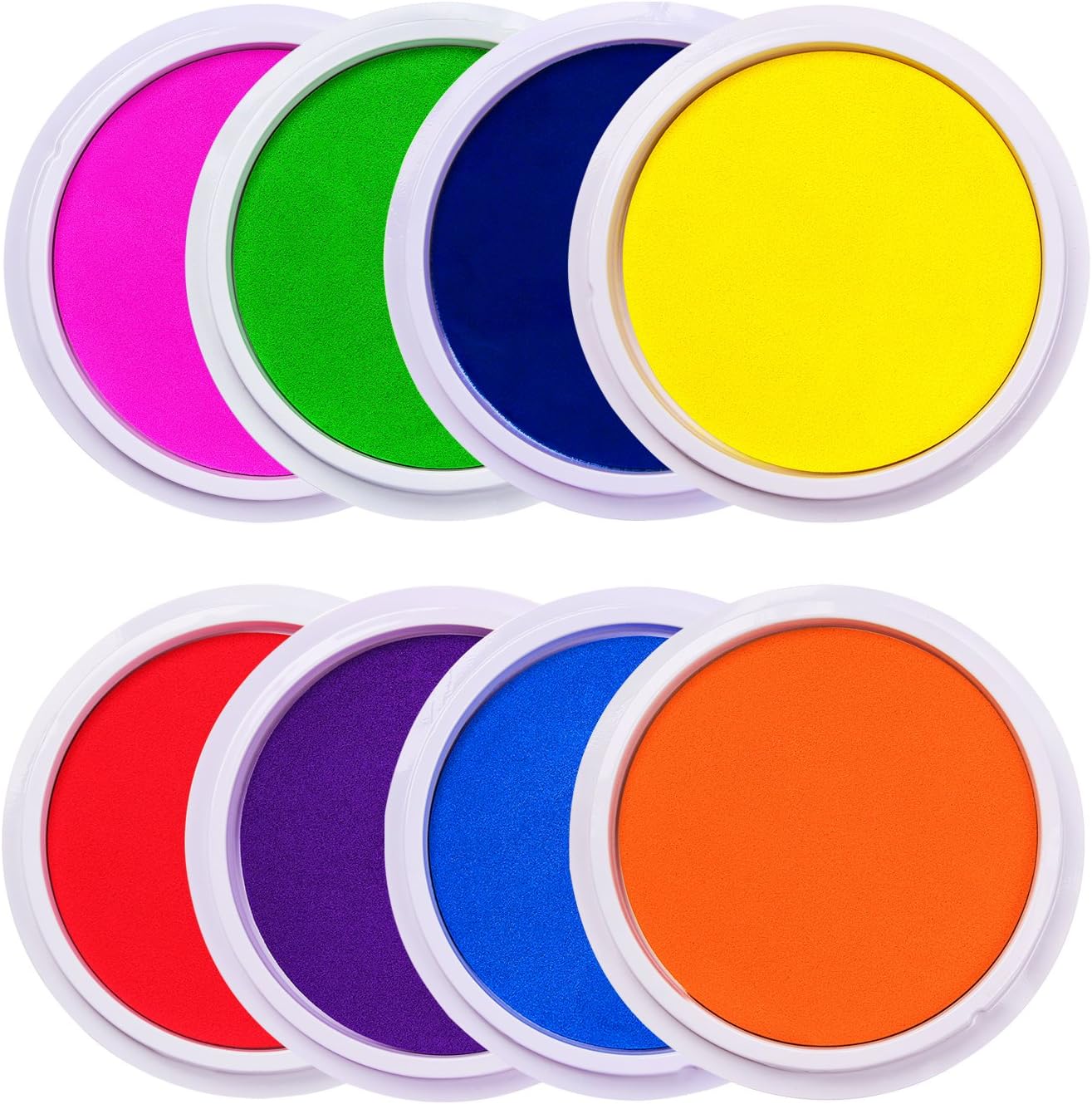 Craft Large Ink Pad Stamps Partner DIY Color,8 Colors Rainbow Finger Ink pad for Kids (Pack of 8)