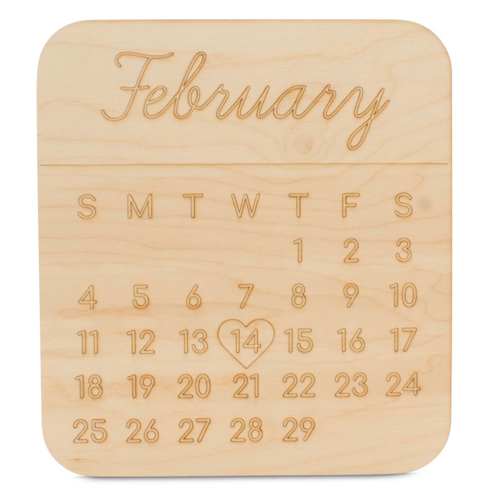February Calendar Wood Cutout From 3&#x201D;-23&#x201D; Valentine Decor | Woodpeckers
