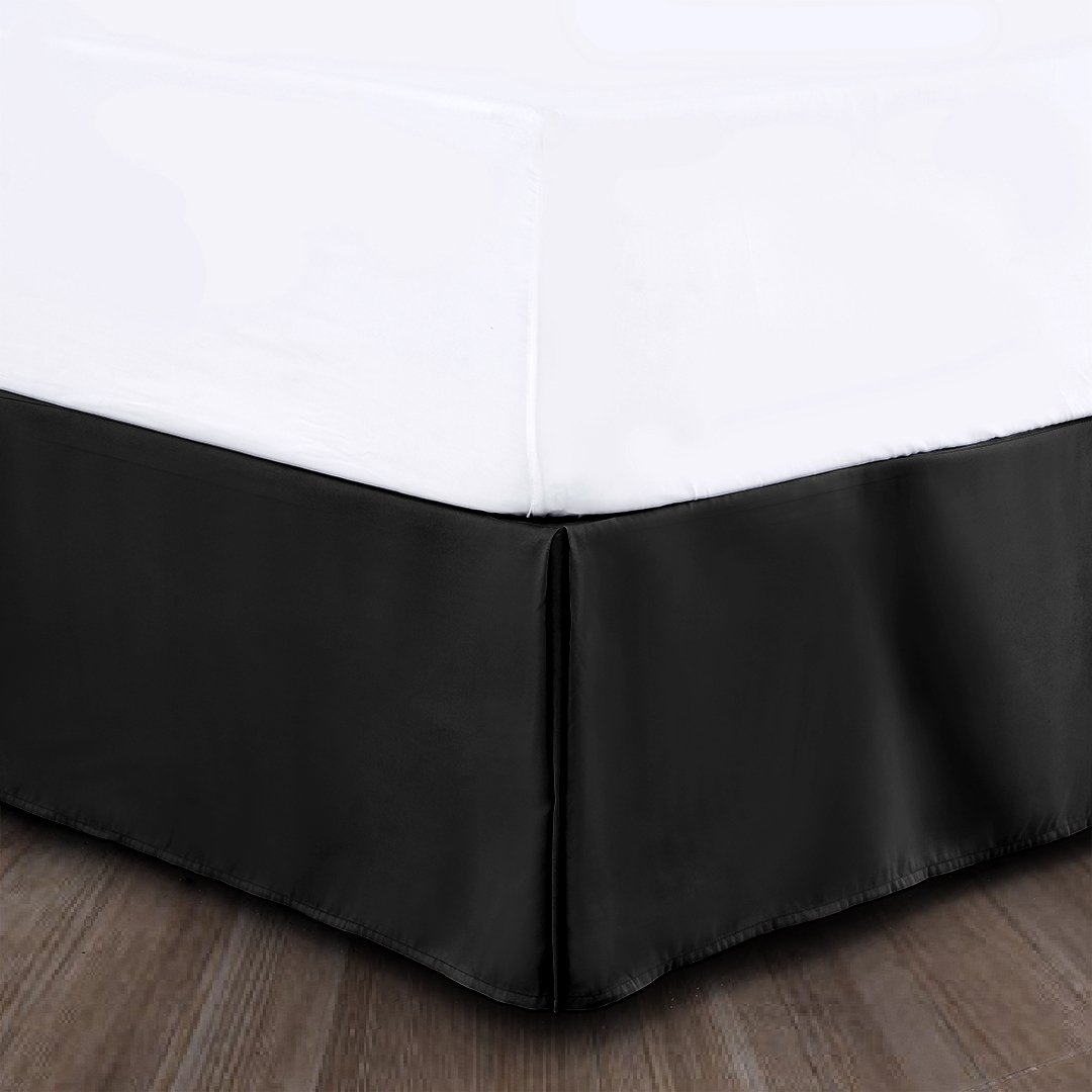 Bed Skirt Long Staple Fiber - Durable And Quadruple Pleated (Multiple Colors)