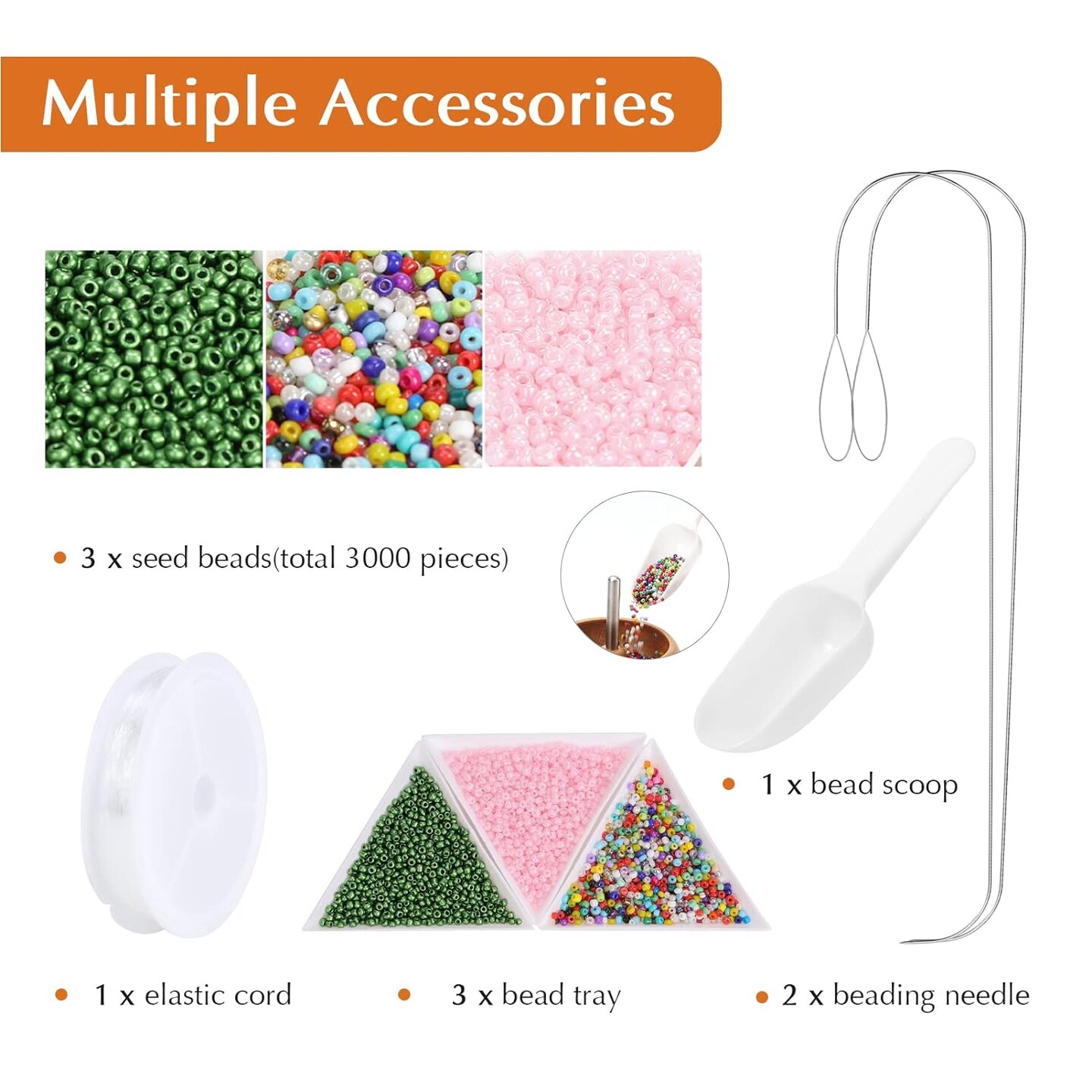 Bead Spinner For Jewelry Making, Bead Spinner Kit With 3000 Pcs Seed Beads, Beading Needles, Beading Tools, Bowl For Waist Chains, Bracelets, Necklaces