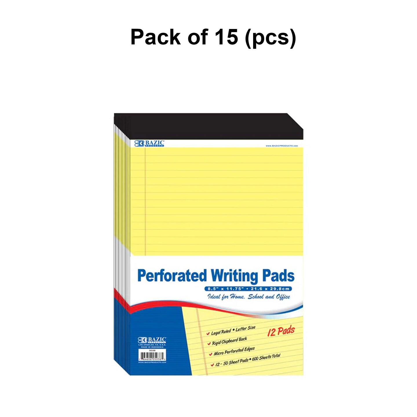 Canary Perforated Writing Pad 8.5&#x22; X 11.75&#x22;50 Ct | MINA&#xAE;