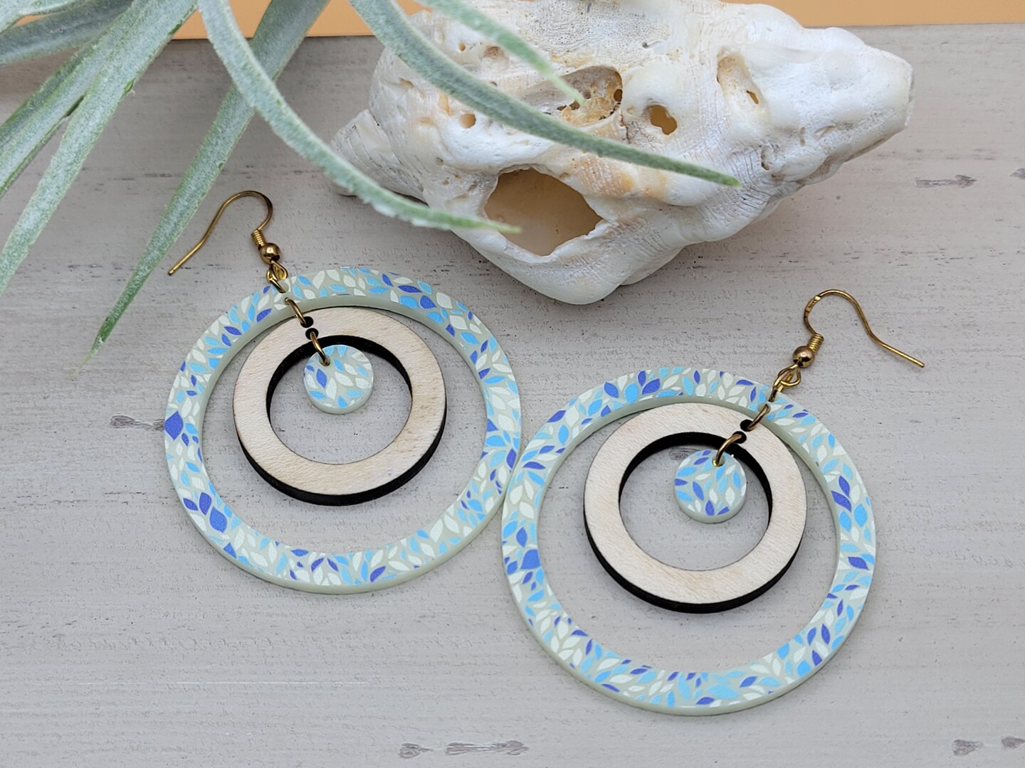 beachy hoop earrings, coastal earrings, large hoop earrings