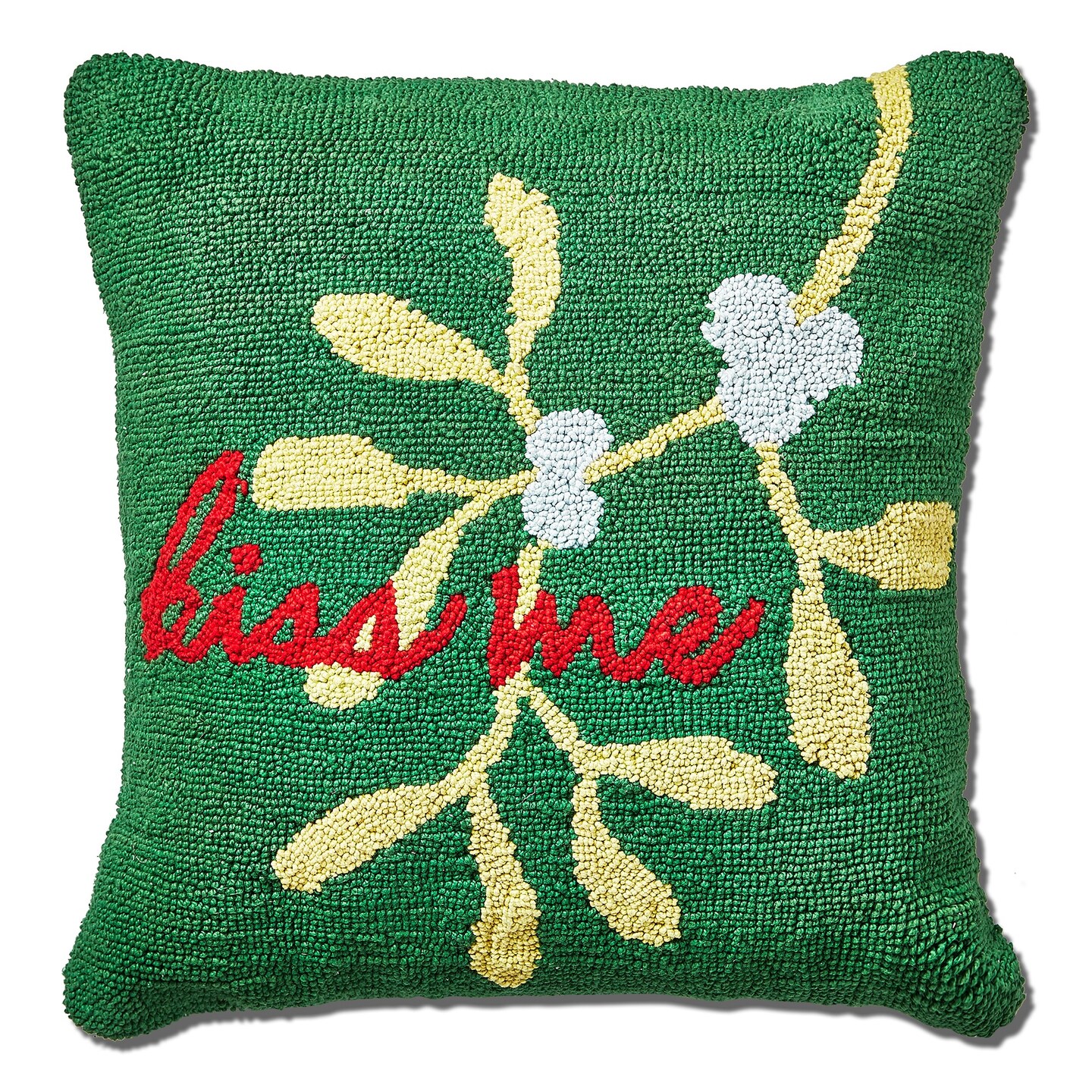 18&#x22; x 18&#x22; Kiss Me Mistletoe Pillow