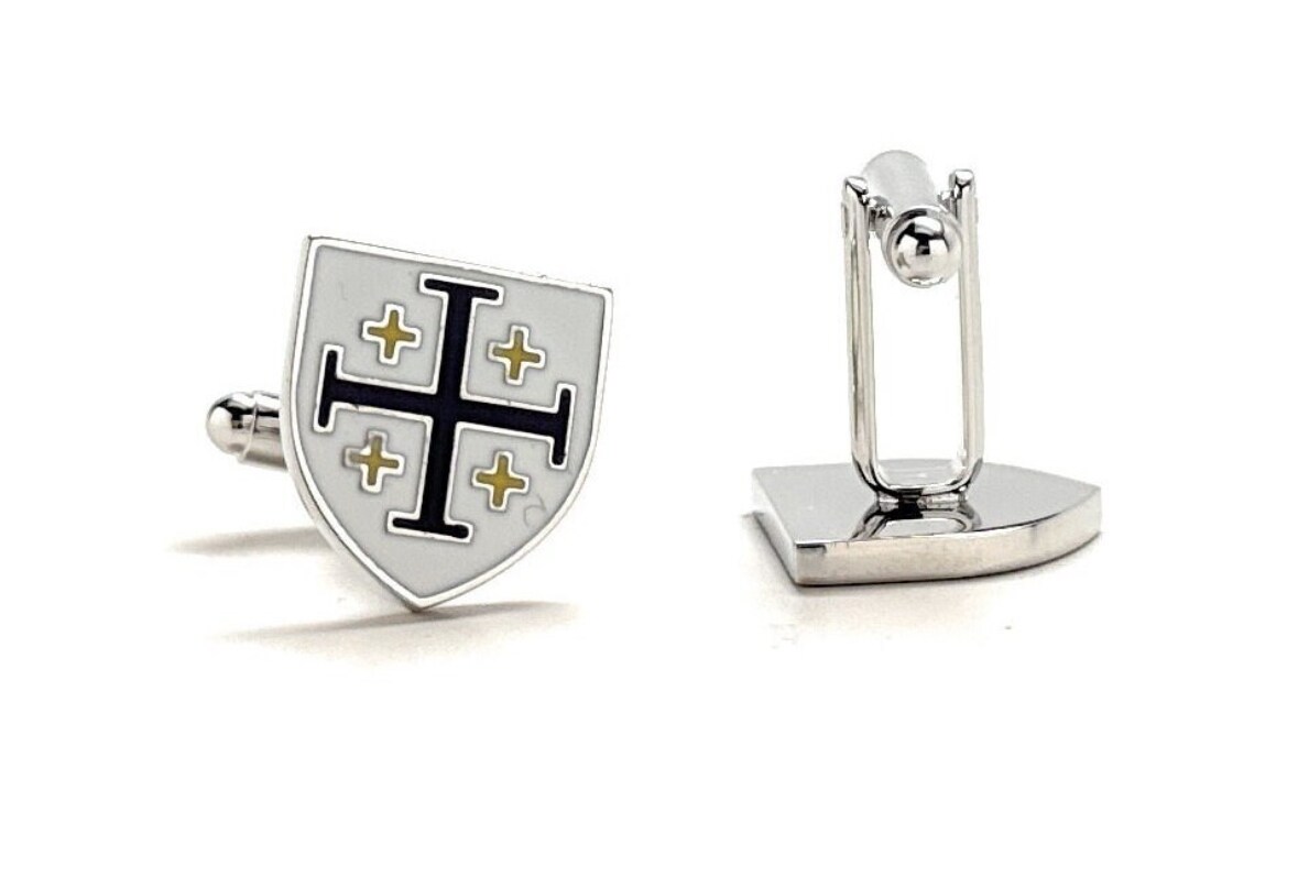 Kings Cross Cufflinks Royal Crusaders Shield Jerusalem Cross Cuff